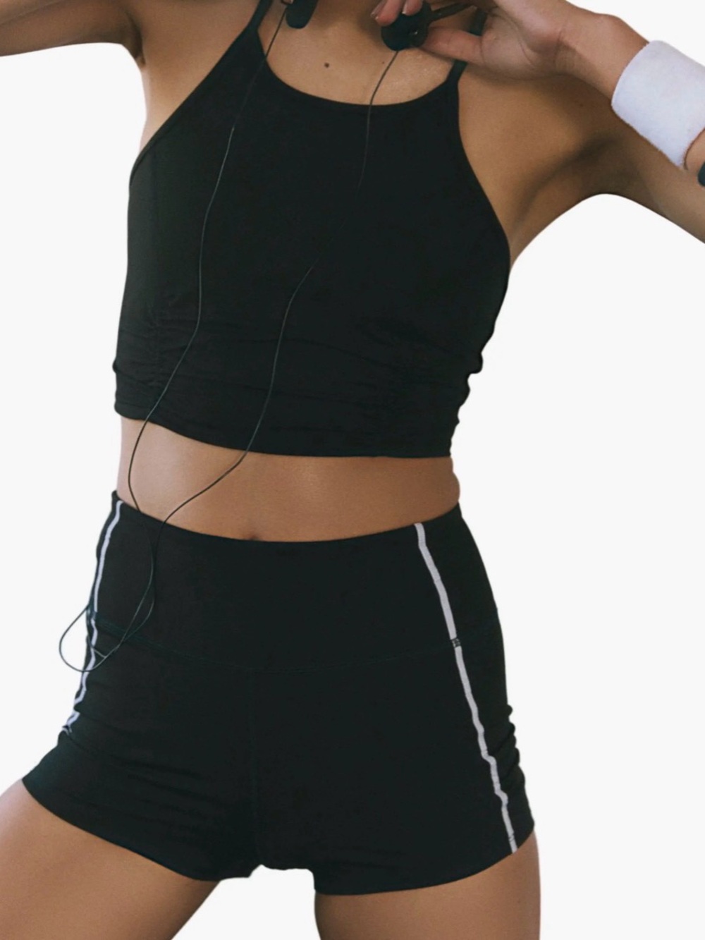 Free People FP Movement You're A Peach Shorts Black Size Large NWOT Running